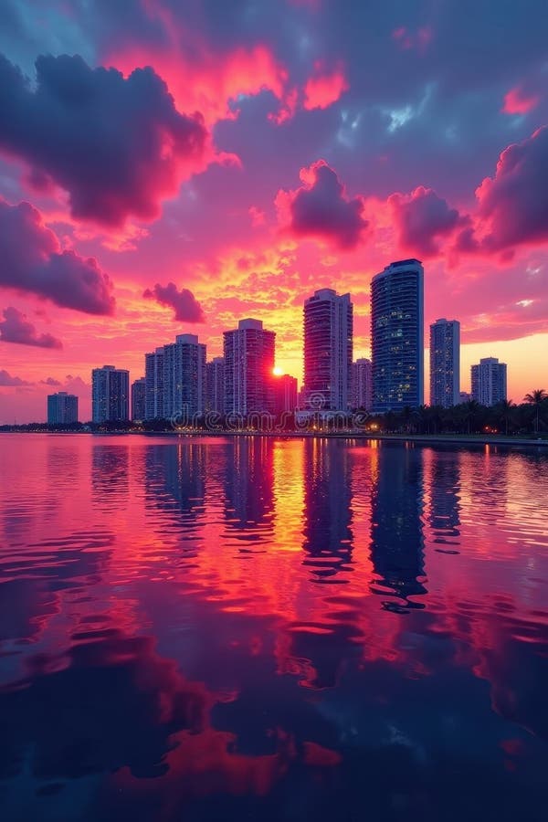 Miami Vibrant Skyline